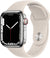 Apple Watch Series 7 (GPS + Cellular, 41mm) - Silver Stainless Steel Case, Starlight Sport Band Watches Apple 