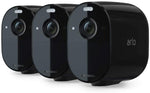 Arlo Essential Spotlight كاميرا لاسلكية صغيرة، فيديو 1080 بكسل، رؤية ليلية ملونة، صوت ثنائي الاتجاه، مباشر إلى شبكة الواي فاي، يعمل مع أليكسا، أسود