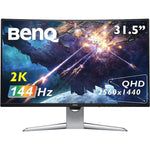 شاشة BenQ EX3203R المنحنية للألعاب LED مقاس 31.5 بوصة، تتميز بتقنية  HDR و SDR ومنفذ USB-C بمعدل تحديث 144 هرتز وسرعة إستجابة 1 مللي ثانية