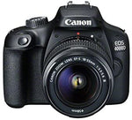 كاميرا كانون 4000d من فئة DSLR EF-S، من 18 - 55 ملم بفتحة عدسة 3.5 - 5.6 III -  تطبيق Canon Photo Companion لتحسين مهاراتك في التصوير" أسود "