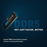 كروشال ذاكرة وصول عشوائي للكمبيوتر سعة 8 جيجابايت DDR5 سرعة  4800 ميجا هرتز CL40، أسود