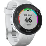 ساعة جارمن فورنر 45S، نظام  GPS مدمج وجهاز مراقبة ضربات القلب لتتبع لياقتك - باللون الابيض