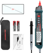 قلم كاشف التيار الكهربائي رقمي متعدد HANMATEK ، جهاز اختبار كهربائي مع NCV ، مقياس الفولتميتر التيار المتردد / التيار المستمر مع إضاءة خلفية ومصباح يدوي
