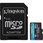 بطاقة ذاكرة مايكرو اس دي كينجستون كنفاس جو - مساحة تخزين 46 جيجا سرعة تبلغ 60 ميجابايت/ثانية وتصوير HD -