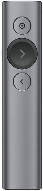 Logitech Spotlight Wireless Presentation Remote, 2.4 GHz and Bluetooth, USB-Receiver, Laser Pointer, 30-Meter Range - Grey