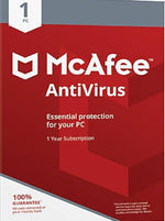 شراء برنامج حماية MCafee مضاد للفيروسات اشتراك 3 سنوات لجهاز واحد | توصيل خلال يومين - يساعدك على التأكد من خلو جهازك من برامج الروبوت وحمايته من هجمات القرصنة