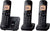 Panasonic KX-TGC223EB DECT Cordless Phone with Answering Machine, 1.6 inch Easy-to-Read Backlit Display, Nuisance Call Blocker, Hands-Free Speakerphone, ECO Mode - Black, Trio Handset Pack Mobile Phones Panasonic 