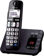 تليفون لاسلكى باناسونيك KX-TGE720 هاتف لاسلكي DECT بزر كبير مع مانع المكالمات المزعجة وجهاز الرد الرقمي (سماعة واحدة) - أسود