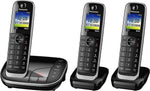 تلفون باناسونيك لاسلكي للمكتب المنزلي KX-TGJ323EB مع مانع المكالمات المزعجة وشاشة LCD ملونة - أسود 