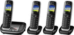باناسونيك KX-TGJ324EB هاتف منزلي لاسلكي رباعي مع مانع المكالمات المزعجة وشاشة LCD ملونة - أسود