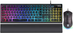 RGB Gaming Keyboard and Mouse Combo, RGB Mechanical feel Gaming Keyboard with Ergonomic Detachable Wrist Rest