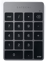 حافظ على مساحة عملك خالية من الاسلاك والمقابس، لوحة مفاتيح رقمية لاسلكية من الألمنيوم من Satechi - مظهر نحيف وأنيق، تتكون من 18 مفتاحًا لمنتجات Apple 